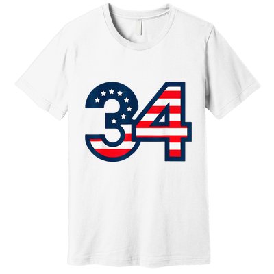 34 Guilty Counts Trial Judge Usa Flag Premium T-Shirt
