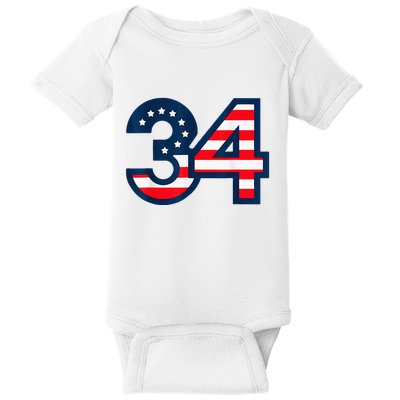 34 Guilty Counts Trial Judge Usa Flag Baby Bodysuit