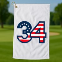34 Guilty Counts Trial Judge Usa Flag Golf Towel