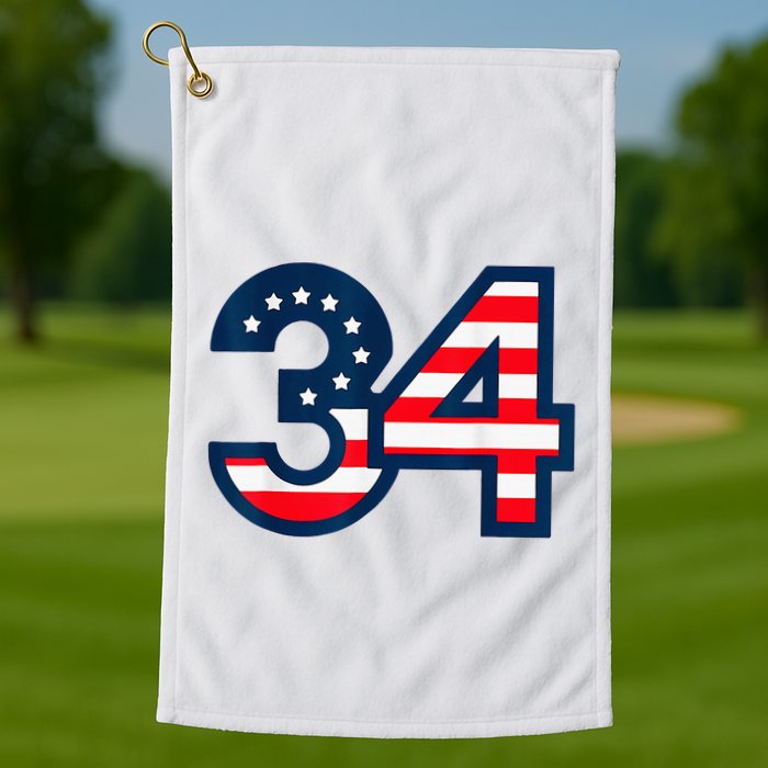 34 Guilty Counts Trial Judge Usa Flag Golf Towel