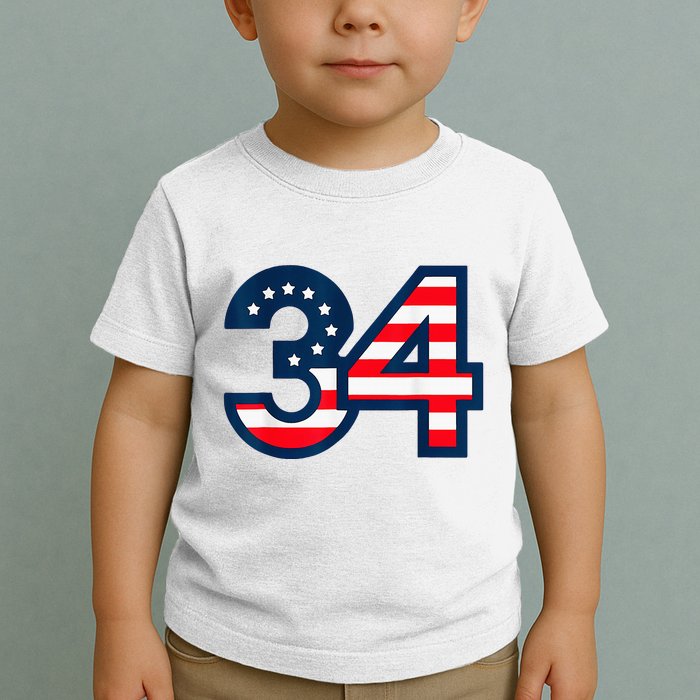 34 Guilty Counts Trial Judge Usa Flag Toddler T-Shirt