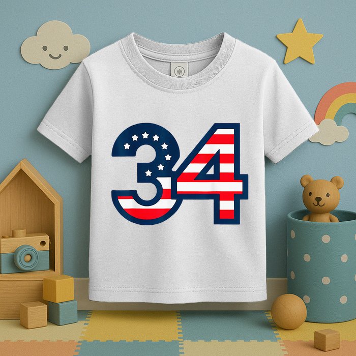 34 Guilty Counts Trial Judge Usa Flag Toddler T-Shirt