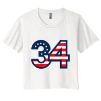 34 Guilty Counts Trial Judge Usa Flag Crop Top