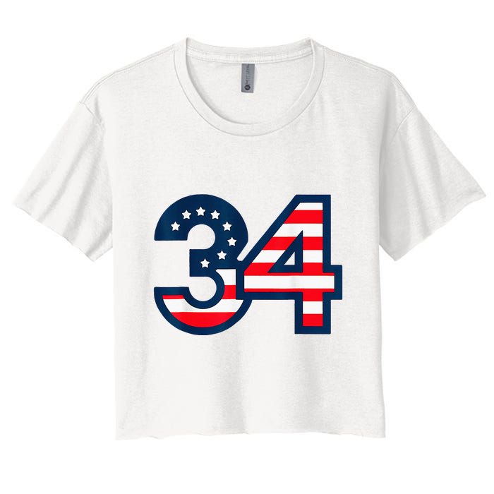 34 Guilty Counts Trial Judge Usa Flag Crop Top