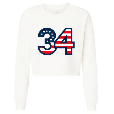 34 Guilty Counts Trial Judge Usa Flag Cropped Pullover Crew