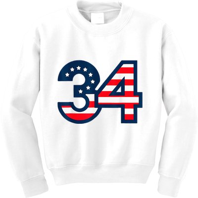 34 Guilty Counts Trial Judge Usa Flag Kids Sweatshirt