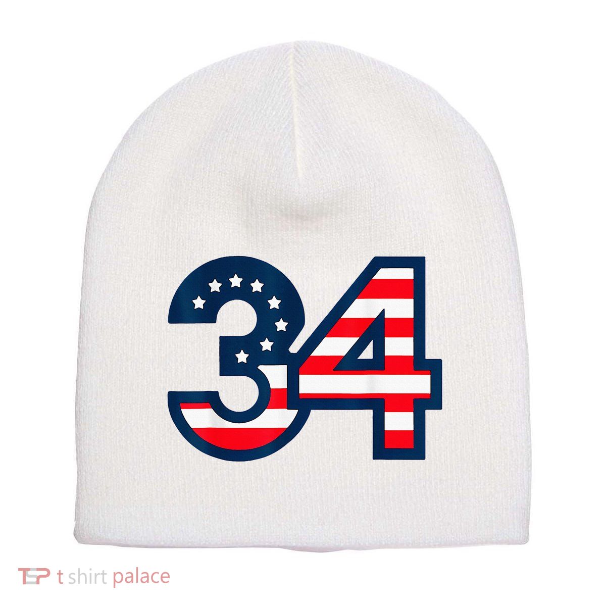 34 Guilty Counts Trial Judge Usa Flag Short Acrylic Beanie