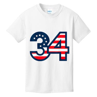 34 Guilty Counts Trial Judge Usa Flag Kids T-Shirt