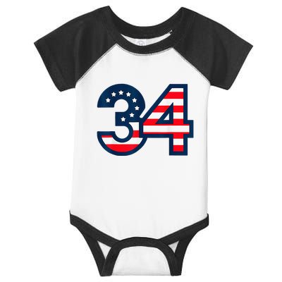 34 Guilty Counts Trial Judge Usa Flag Infant Baby Jersey Bodysuit