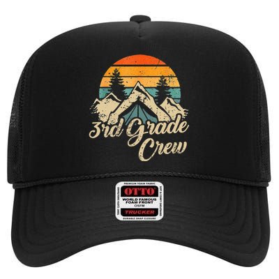 3rd Grade Crew back to school after camping trip love camp High Crown Mesh Back Trucker Hat