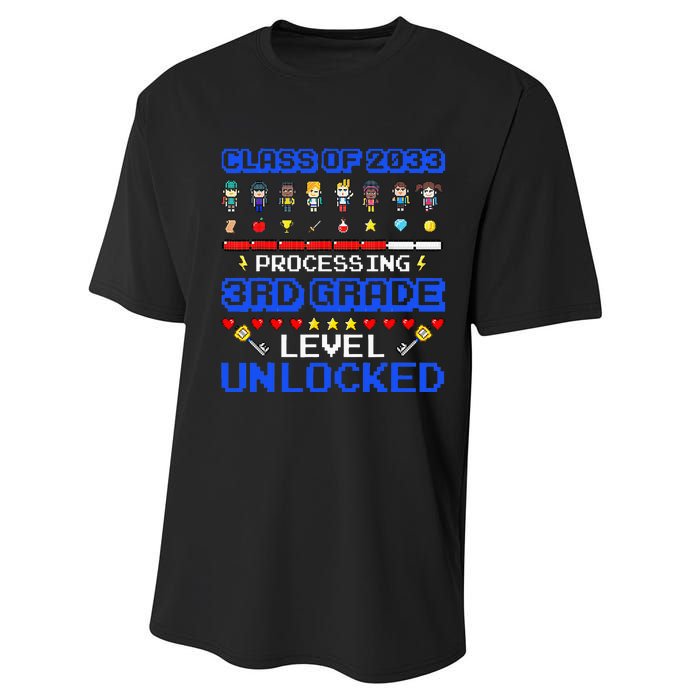 3rd Grade First Day Of School Class Of 2033 Video Games Performance Sprint T-Shirt