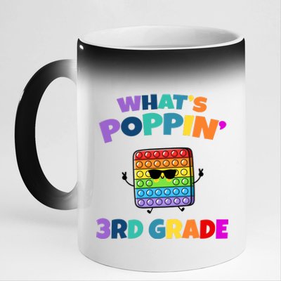 3rd Grade First Day Of School Pop It 11oz Black Color Changing Mug