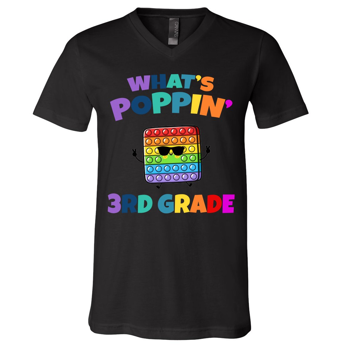 3rd Grade First Day Of School Pop It V-Neck T-Shirt