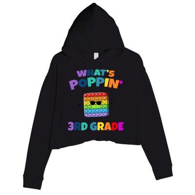 3rd Grade First Day Of School Pop It Crop Fleece Hoodie