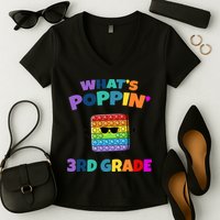 3rd Grade First Day Of School Pop It Women's V-Neck T-Shirt
