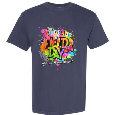 3rd Grade Field Day 2024 Let The Games Begin Teachers Garment-Dyed Heavyweight T-Shirt