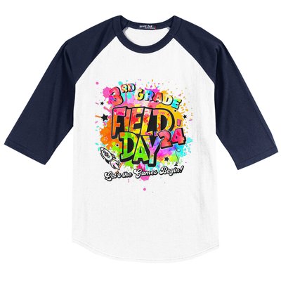 3rd Grade Field Day 2024 Let The Games Begin Teachers Baseball Sleeve Shirt