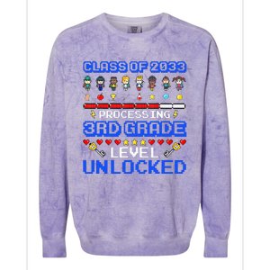 3rd Grade First Day Of School Class Of 2033 Video Games Colorblast Crewneck Sweatshirt