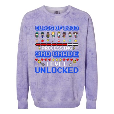 3rd Grade First Day Of School Class Of 2033 Video Games Colorblast Crewneck Sweatshirt