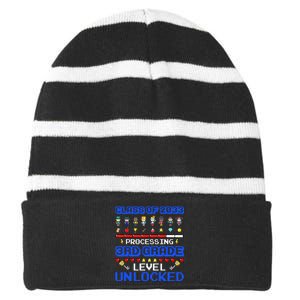 3rd Grade First Day Of School Class Of 2033 Video Games Striped Beanie with Solid Band