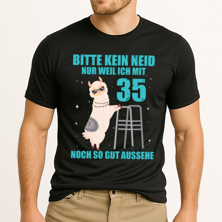 35. Geburtstag Geschenk Lama Alpaka Bitte Kein Neid 35 Jahre Cooling Performance Crew T-Shirt
