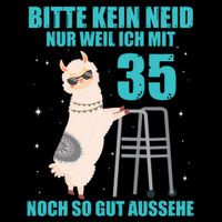 35. Geburtstag Geschenk Lama Alpaka Bitte Kein Neid 35 Jahre Cooling Performance Crew T-Shirt