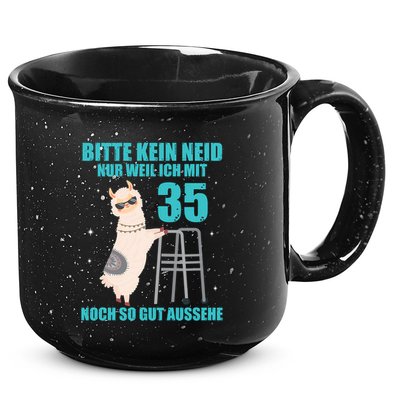 35. Geburtstag Geschenk Lama Alpaka Bitte Kein Neid 35 Jahre 15oz Campfire Ceramic Mug
