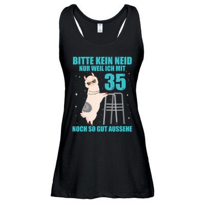 35. Geburtstag Geschenk Lama Alpaka Bitte Kein Neid 35 Jahre Ladies Essential Flowy Tank