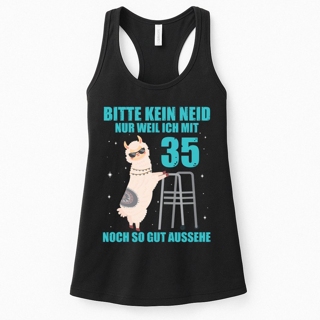 35. Geburtstag Geschenk Lama Alpaka Bitte Kein Neid 35 Jahre Womens Tank Top