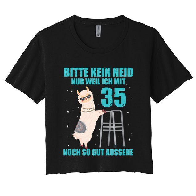 35. Geburtstag Geschenk Lama Alpaka Bitte Kein Neid 35 Jahre Crop Top