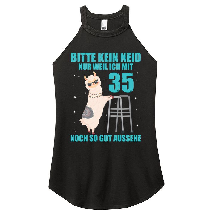 35. Geburtstag Geschenk Lama Alpaka Bitte Kein Neid 35 Jahre Women's Perfect Tri Rocker Tank