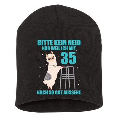 35. Geburtstag Geschenk Lama Alpaka Bitte Kein Neid 35 Jahre Short Acrylic Beanie
