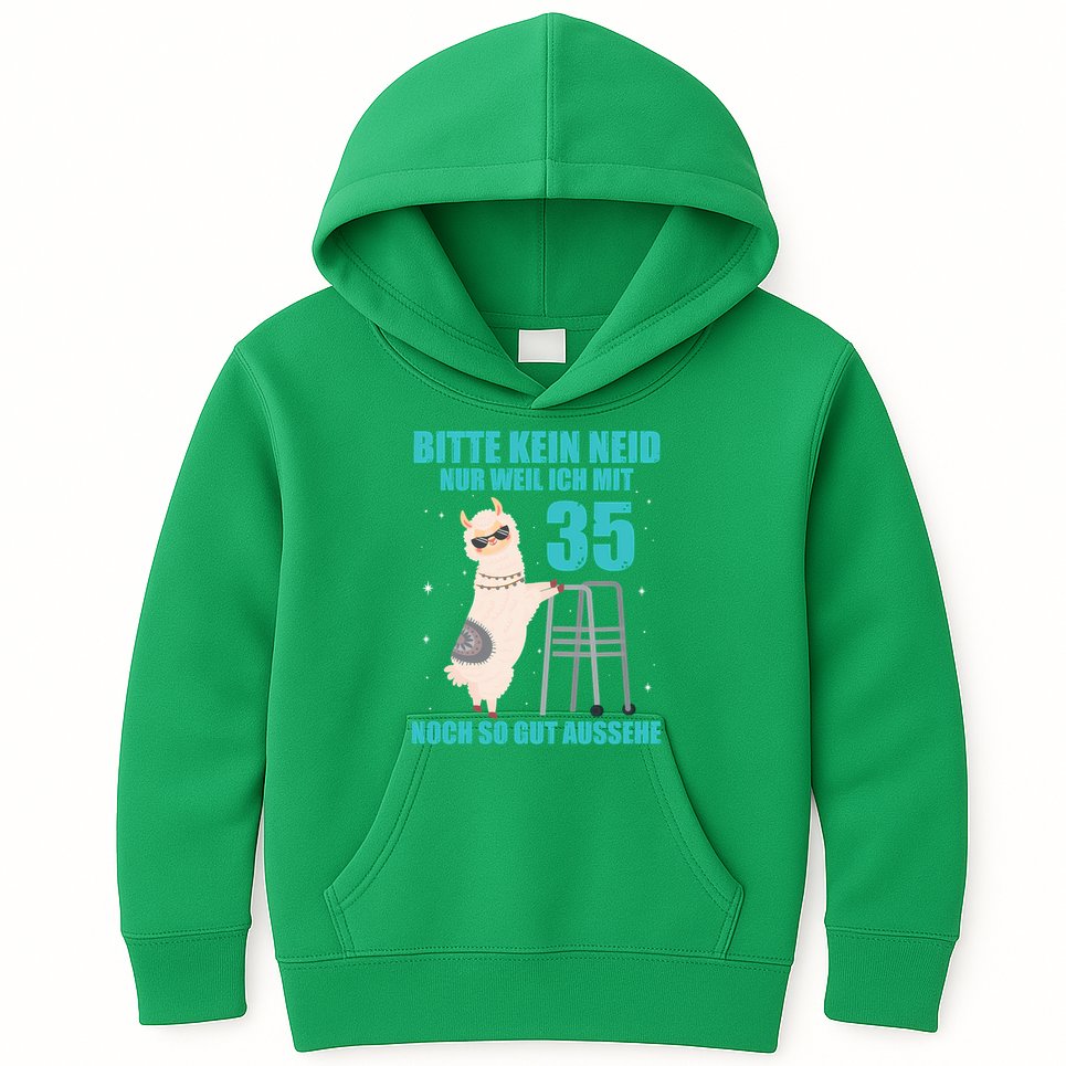 35. Geburtstag Geschenk Lama Alpaka Bitte Kein Neid 35 Jahre Kids Hoodie