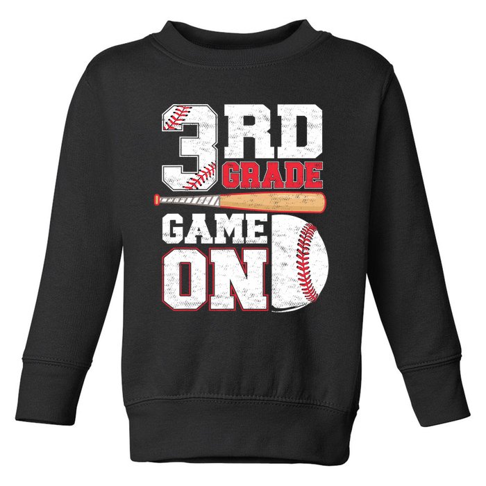 3rd Grade Game On Back To School Baseball Boy Third Grade Toddler Sweatshirt