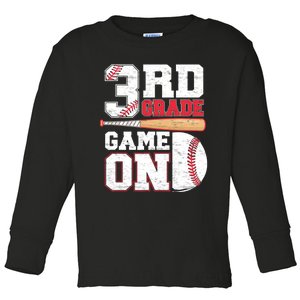 3rd Grade Game On Back To School Baseball Boy Third Grade Toddler Long Sleeve Shirt