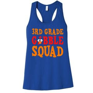 3rd Grade Gobble Squad Funny Thanksgiving Women's Racerback Tank