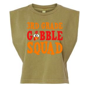 3rd Grade Gobble Squad Funny Thanksgiving Garment-Dyed Women's Muscle Tee