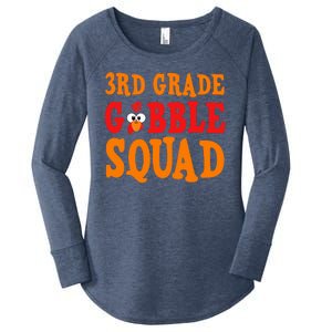 3rd Grade Gobble Squad Funny Thanksgiving Women's Perfect Tri Tunic Long Sleeve Shirt