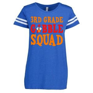 3rd Grade Gobble Squad Funny Thanksgiving Enza Ladies Jersey Football T-Shirt