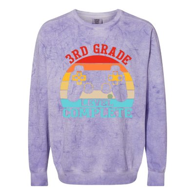 3rd Grade Level Complete Last Day Of School Graduation Colorblast Crewneck Sweatshirt