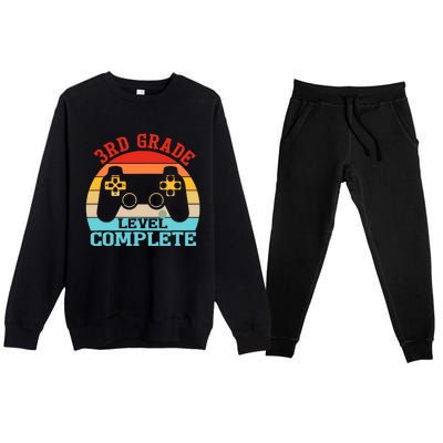 3rd Grade Level Complete Last Day Of School Graduation Premium Crewneck Sweatsuit Set