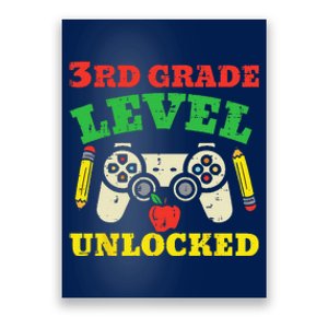 3rd Grade Level Unlocked Video Game First Day Of School Poster