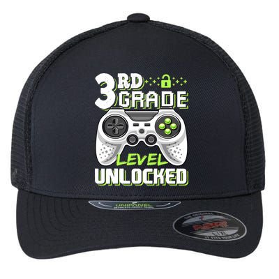 3rd Grade Level Unlocked For Back To School Flexfit Unipanel Trucker Cap