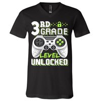 3rd Grade Level Unlocked For Back To School V-Neck T-Shirt