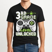 3rd Grade Level Unlocked For Back To School V-Neck T-Shirt