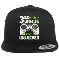 3rd Grade Level Unlocked For Back To School Flat Bill Trucker Hat