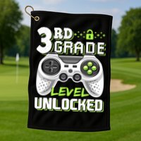 3rd Grade Level Unlocked For Back To School Golf Towel