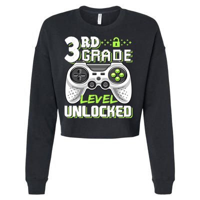 3rd Grade Level Unlocked For Back To School Cropped Pullover Crew