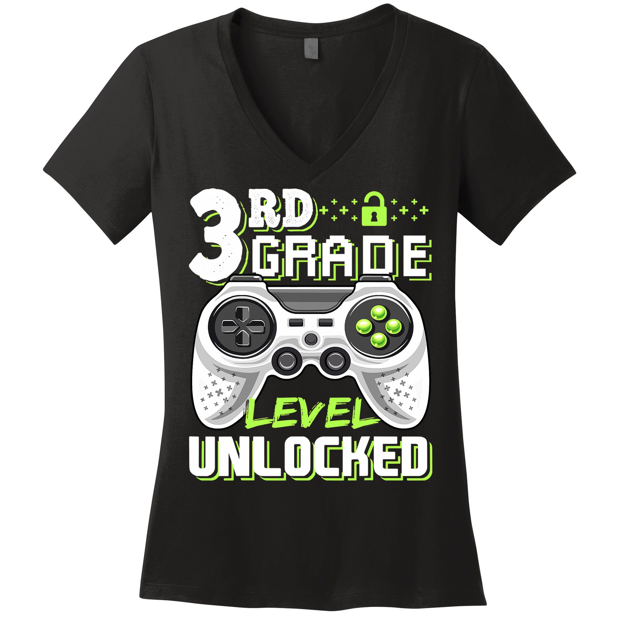3rd Grade Level Unlocked For Back To School Women's V-Neck T-Shirt