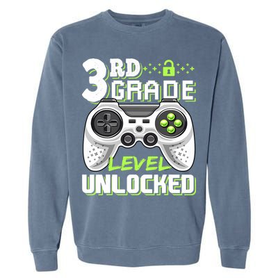 3rd Grade Level Unlocked For Back To School Garment-Dyed Sweatshirt